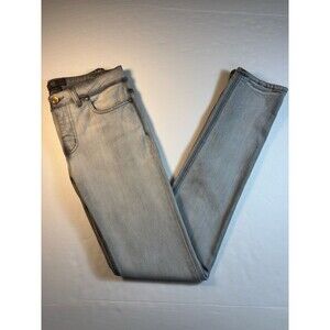 McQ Alexander McQueen Skinny Jeans Grey 25 Distressed Embroidered Logo Crest